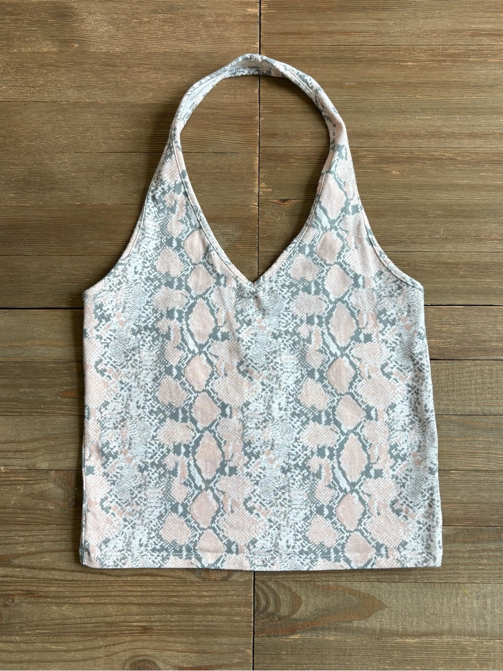 AE Snake Print Halter Crop Top